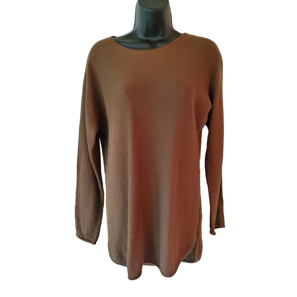 Michael Kors Sweater Women's SZ S Long Sleeve Round Neck Chocolate Brown